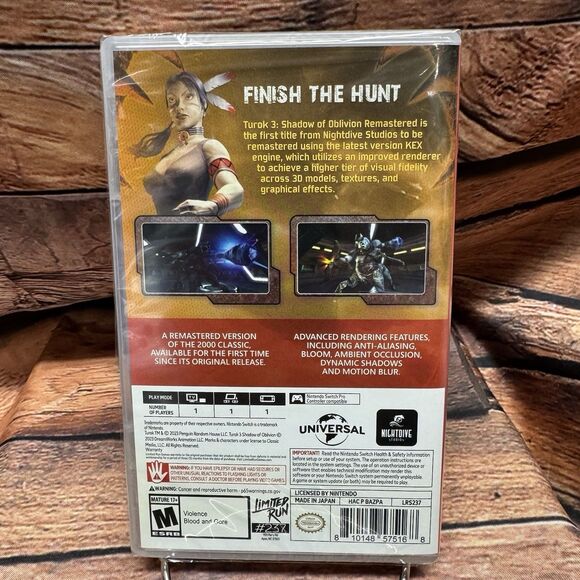 Turok 3 Shadow of Oblivion Nintendo Switch Limited Run Games #237 New Sealed - Picture 2 of 6